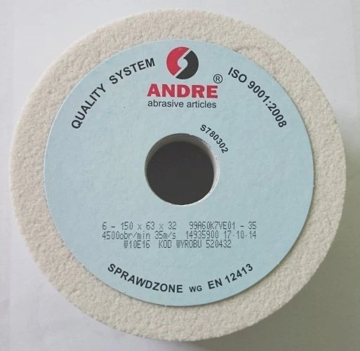 ANDRE TAURENIO FORMOS ŠLIFAVIMO DISKAS 150mm x 63mm x 32mm 99A60K7VE01-35 Baltas „TYP 6”