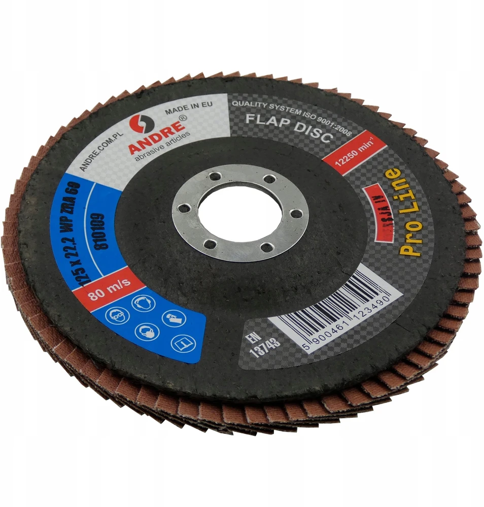 ANDRE ŠLIFAVIMO DISKAS ŽIEDLAPINIS 125mm P 60 CIRKONINIS PRO LINE IV VERSIJA