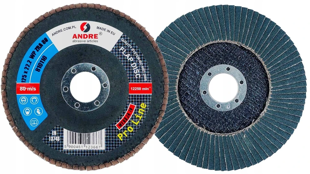 ANDRE ŠLIFAVIMO DISKAS ŽIEDLAPINIS 125mm P 80 CIRKONINIS PRO LINE IV VERSIJA