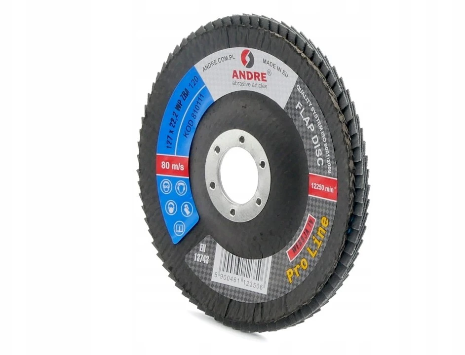 ANDRE ŠLIFAVIMO DISKAS ŽIEDLAPINIS 125mm P120 CIRKONINIS PRO LINE IV VERSIJA