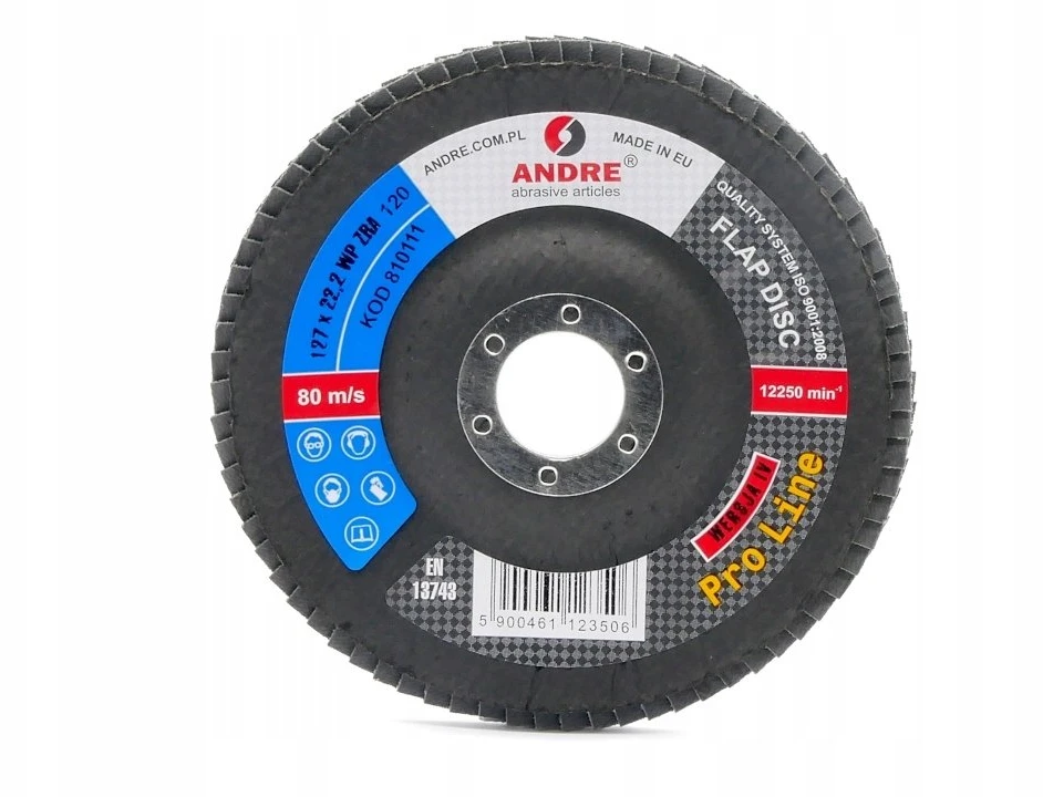 ANDRE ŠLIFAVIMO DISKAS ŽIEDLAPINIS 125mm P120 CIRKONINIS PRO LINE IV VERSIJA