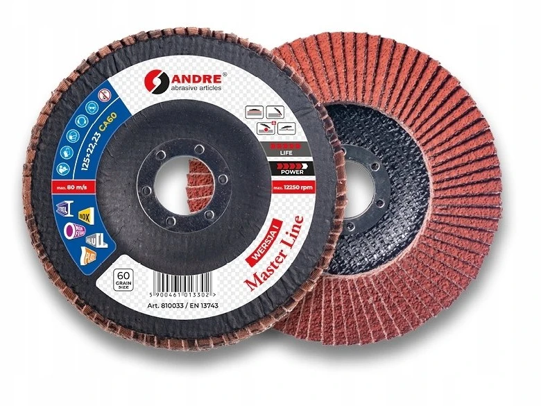 ANDRE ŠLIFAVIMO DISKAS ŽIEDLAPINIS 125mm P120 CIRKONINIS PRO LINE IV VERSIJA