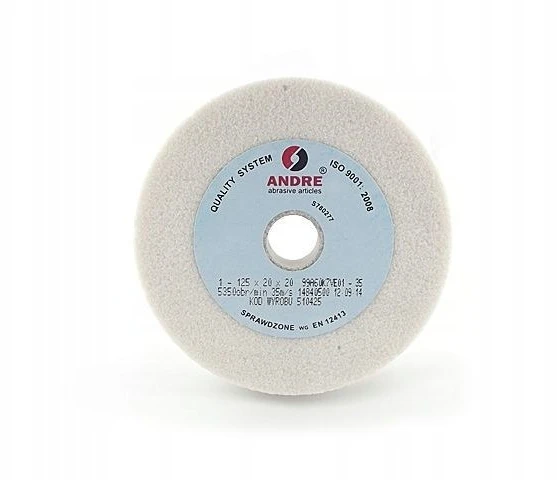 ANDRE PLOKŠČIAS ŠLIFAVIMO DISKAS 125mm x 16mm x 12,7mm 99A60K7VE01-35 Baltas „TIPAS 1”