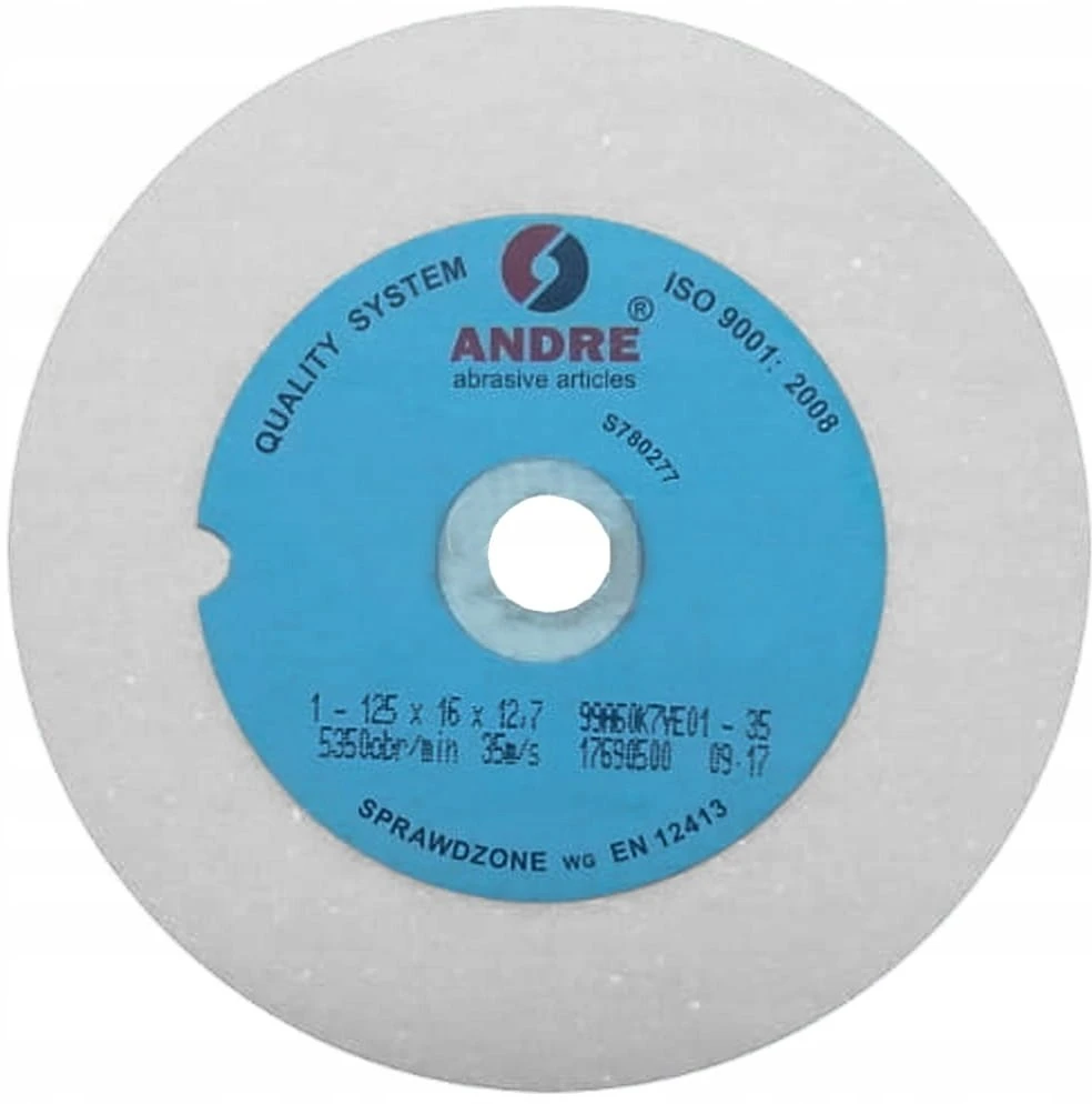 ANDRE PLOKŠČIAS ŠLIFAVIMO DISKAS 125mm x 16mm x 12,7mm 99A60K7VE01-35 Baltas „TIPAS 1”