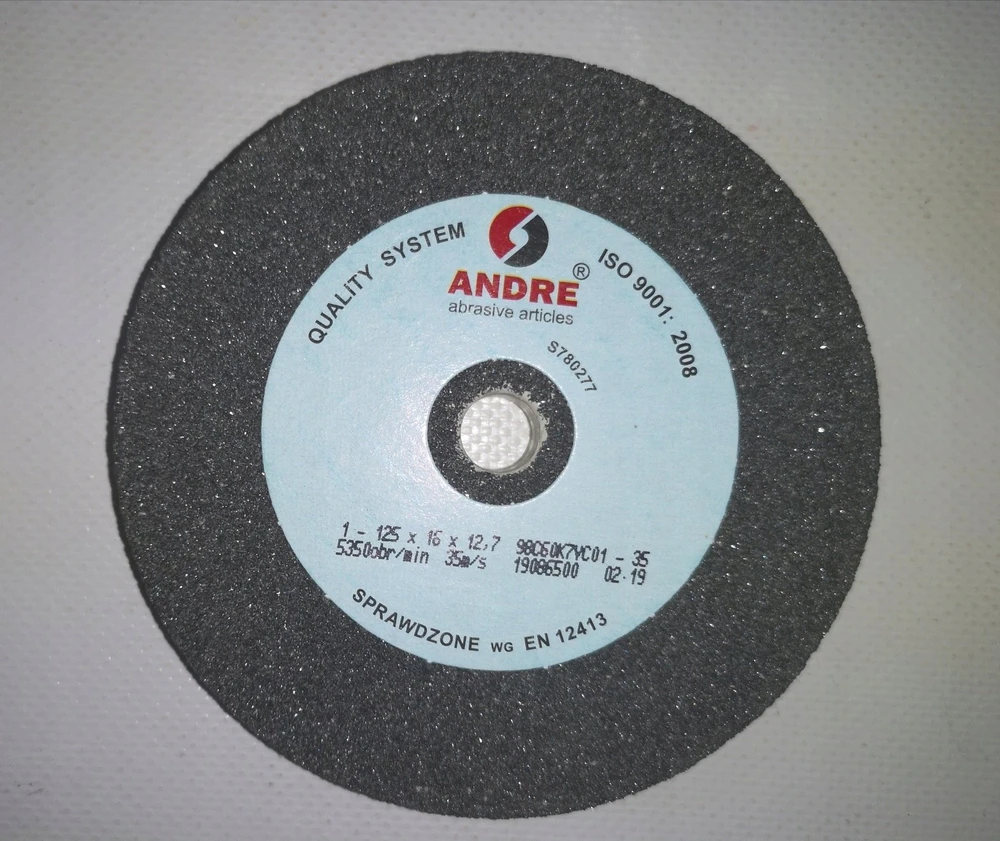 ANDRE PLOKŠČIAS ŠLIFAVIMO DISKAS 125mm x 16mm x 12,7mm 98C60K7VC01-35 Juodas „TIPAS 1”