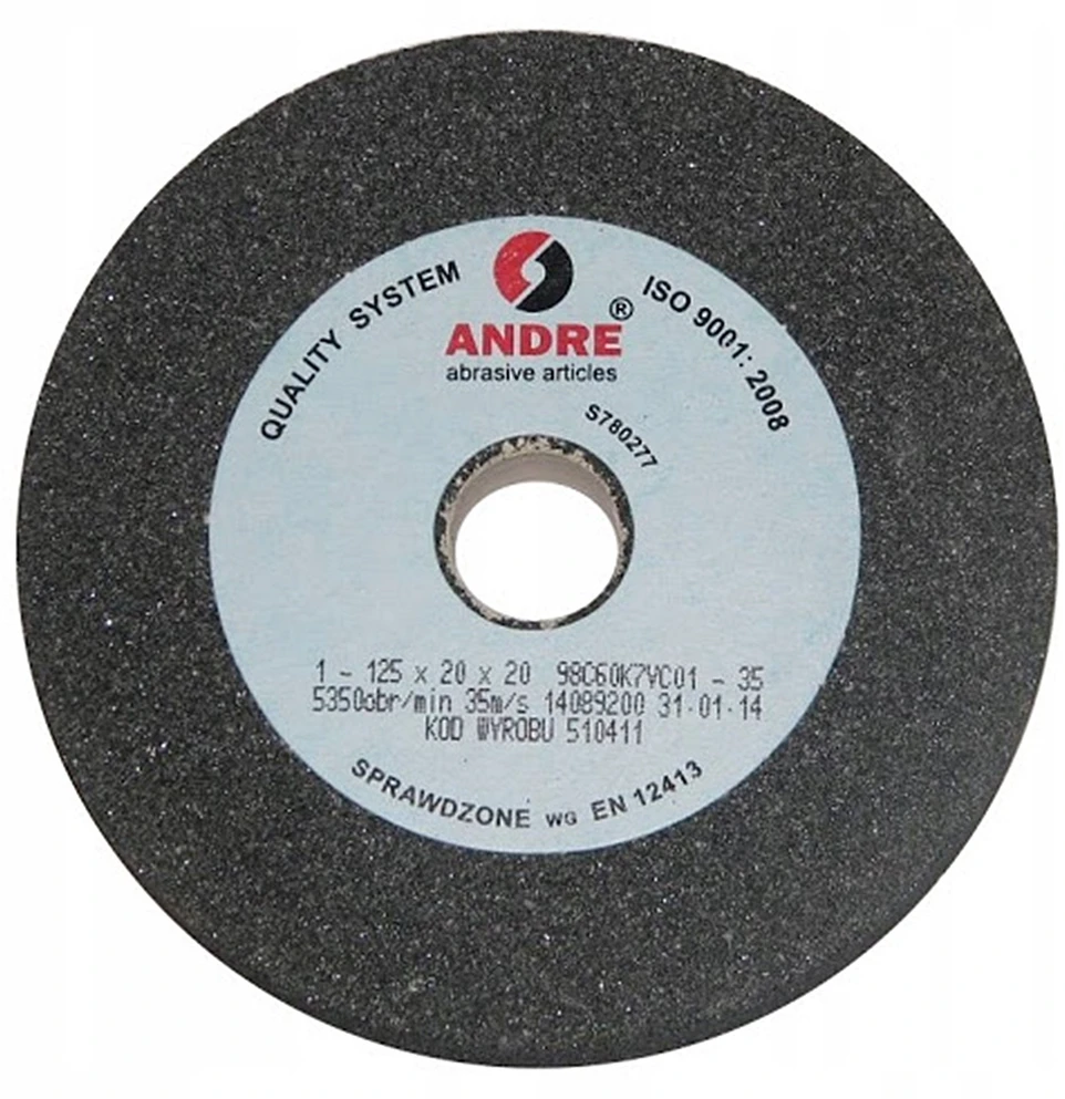 ANDRE PLOKŠČIAS ŠLIFAVIMO DISKAS 125mm x 20mm x 20mm 98C60K7VC01-35 Juodas „TIPAS 1”