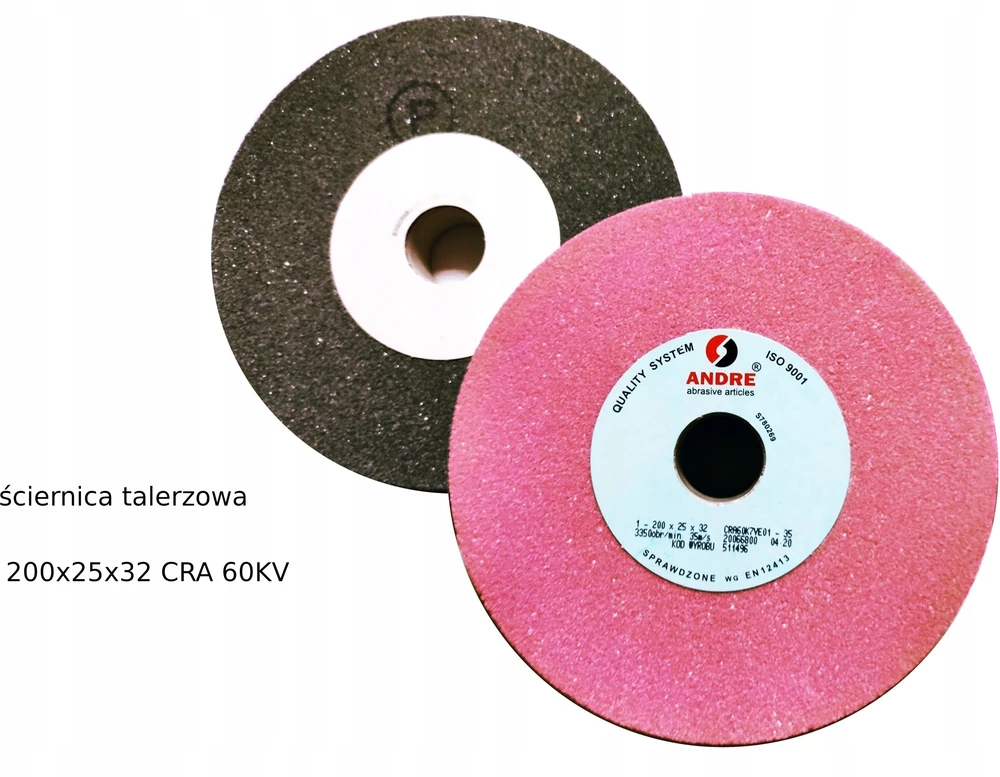 ANDRE PLOKŠČIAS ŠLIFAVIMO DISKAS 200mm x 25mm x 32mm CRA60K7VE01-35 ROŽINIS „TIPAS 1”
