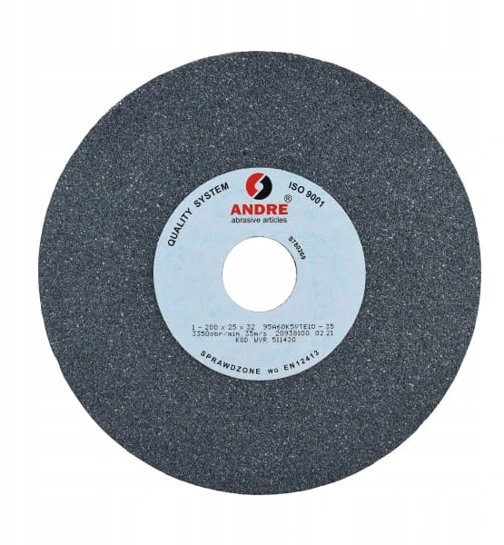 ANDRE PLOKŠČIAS ŠLIFAVIMO DISKAS 200mm x 25mm x 32mm 95A60K5VTE10-35 PILKAS „1 TIPAS”