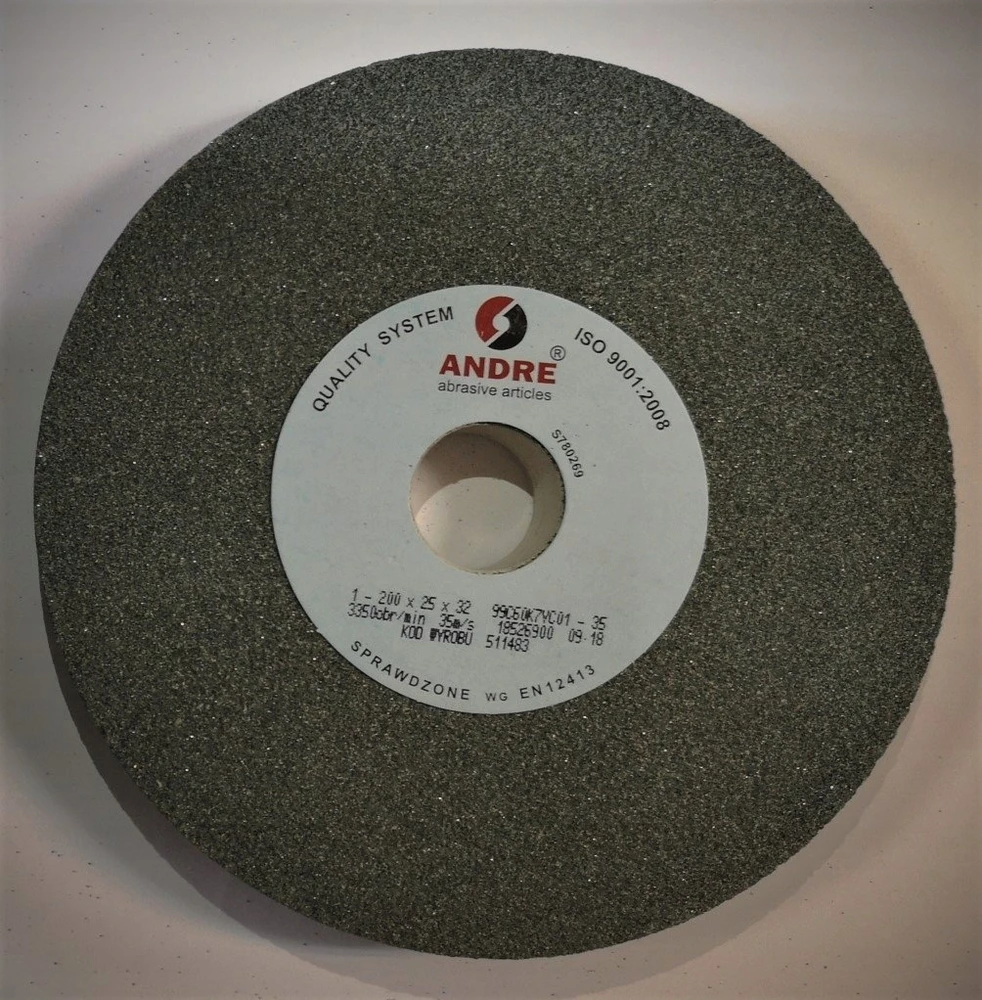 ANDRE PLOKŠČIAS ŠLIFAVIMO DISKAS 200mm x 25mm x 32mm 99C60K7VC01-35 ŽALIAS „TIPAS 1”