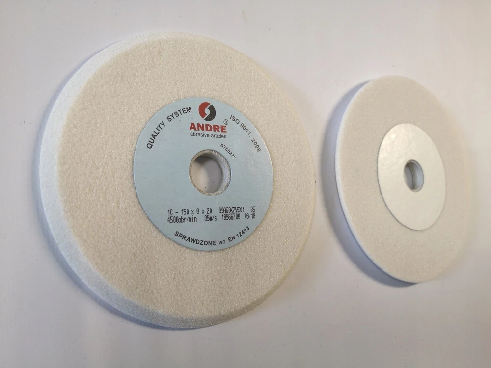 ANDRE PROFILUOTAS ŠLIFAVIMO DISKAS 150mm x 8mm x 20mm 99A60K7VE01-35 Baltas „TYP 1C”