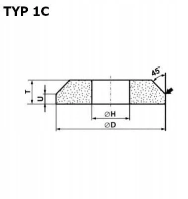ANDRE PROFILUOTAS ŠLIFAVIMO DISKAS 200mm x 10mm x 32mm 99A60K7VE01-35 Baltas „TYP 1C”