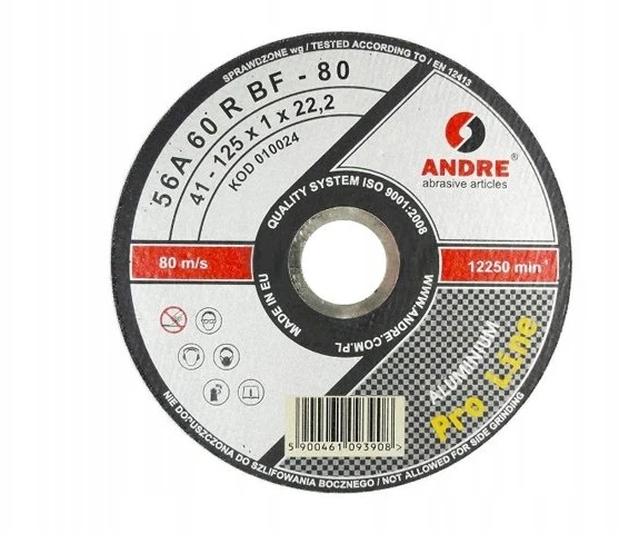 ANDRE PJOVIMO DISKAS METALUI 125 x 1,0mm ALUMINIUM PRO LINE 56A60RBF