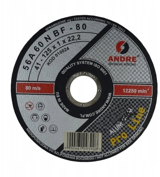 ANDRE PJOVIMO DISKAS METALUI 125 x 1,0mm ALUMINIUM PRO LINE 56A60RBF