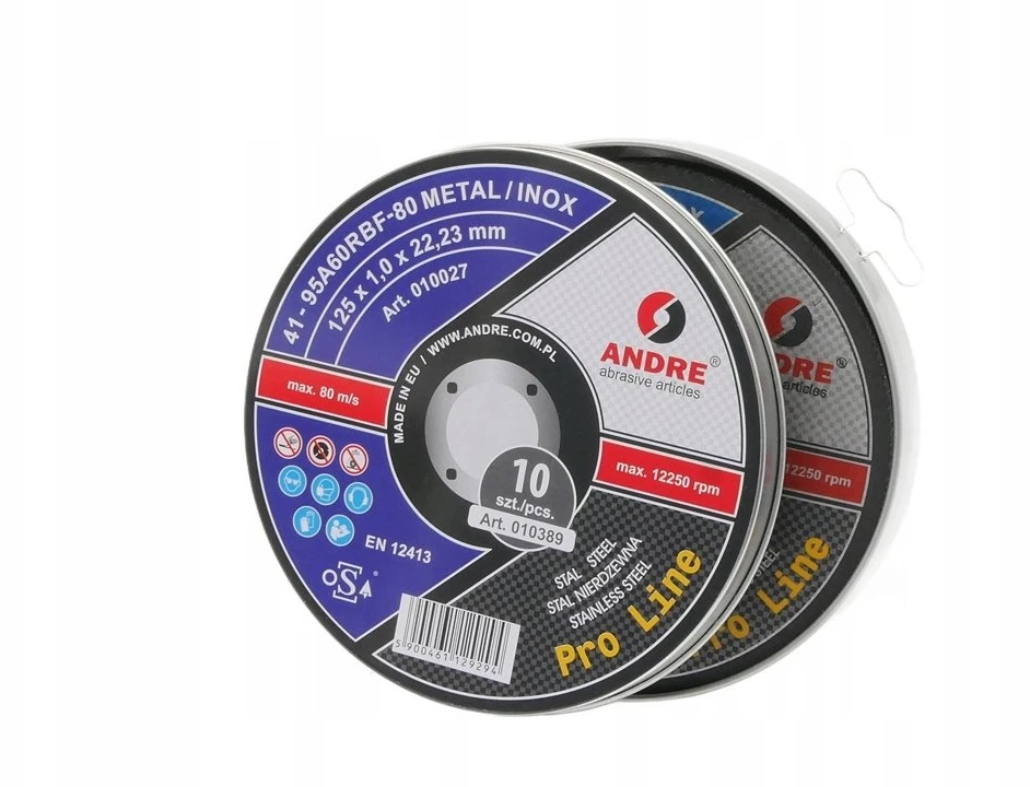 ANDRE PJOVIMO DISKAS METALUI 125 x 1,0mm METAL/INOX PRO LINE 95A60RBF DĖŽUTĖ /10vnt.