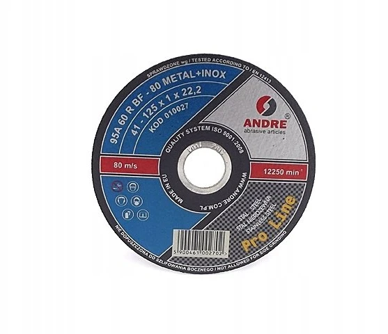 ANDRE METALO PJOVIMO DISKAS 125 x 1,0mm METAL/INOX PRO LINE 95A60RBF