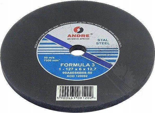 ANDRE ŠLIFAVIMO DISKAS JUOSTINIŲ PJŪKLŲ GALANDIMUI 127 x 6 x 12,7mm 99A60S6B88 – 50 FORMULA „3”