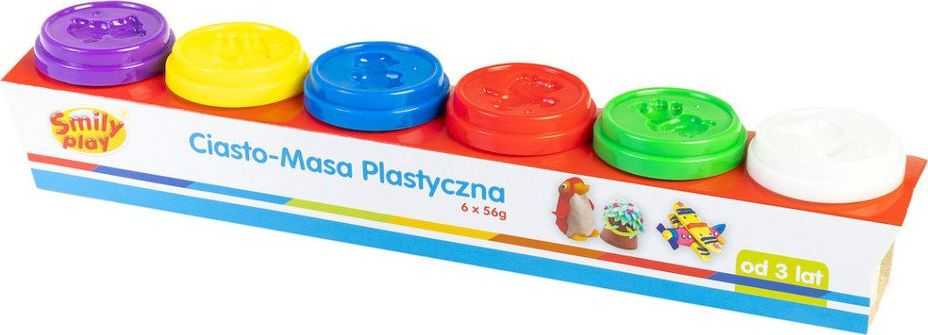 Plastikinė masė 6 spalvos 56 g SMILY PLAY 83350 AN