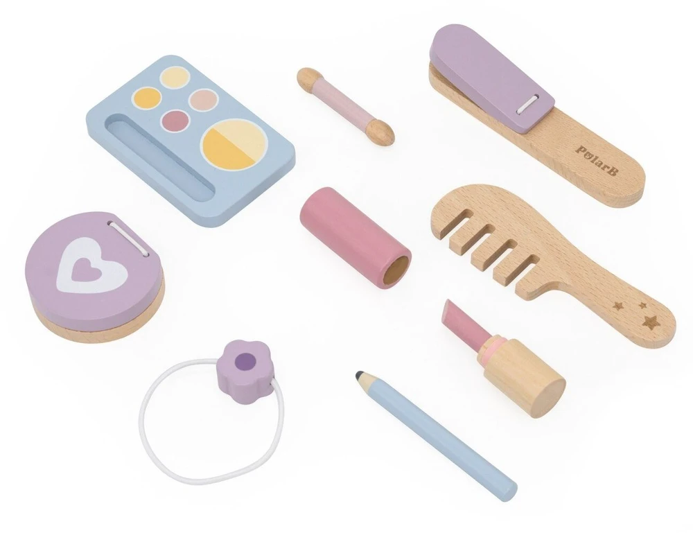 Viga Toys Viga Medinė Kosmetinė su Priedais Kūdikių Princesės Kampeliui