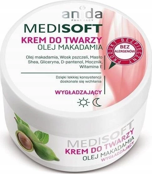 Anida Medisoft glotninamasis veido kremas makadamijos aliejus 100ml