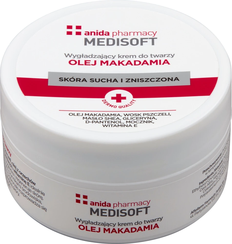 Anida Medisoft glotninamasis veido kremas makadamijos aliejus 100ml