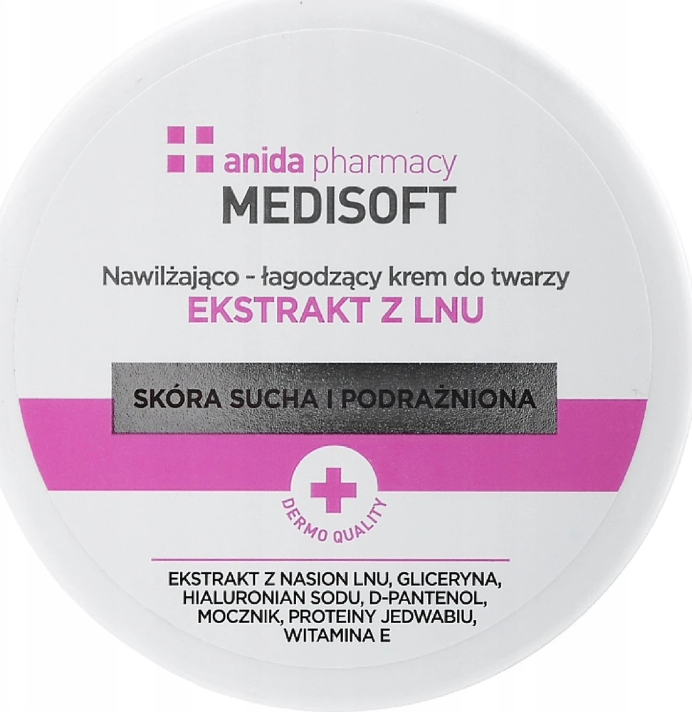 Anida Medisoft drėkinamasis ir raminantis veido kremas su linų ekstraktu 100ml
