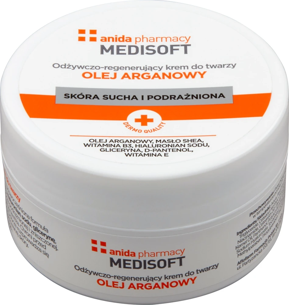 Anida Medisoft maitinamasis ir regeneruojantis veido kremas su argano aliejumi 100ml