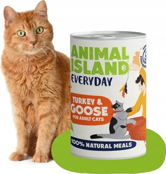 Drėgnas Kačių Maistas - Animal Island Kasdienis Kalakutas ir Žąsis 400g