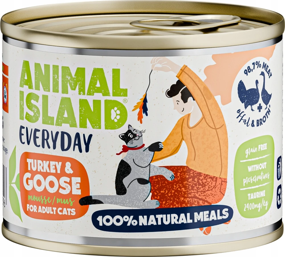 Drėgnas Kačių Maistas - Animal Island Kasdienis Kalakutienos 200g