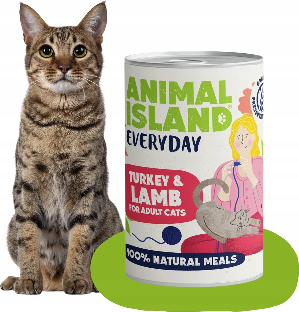 Animal Island GYVŪNŲ SALA Kasdienis kalakutiena ir ėriena - šlapias kačių maistas - 400g