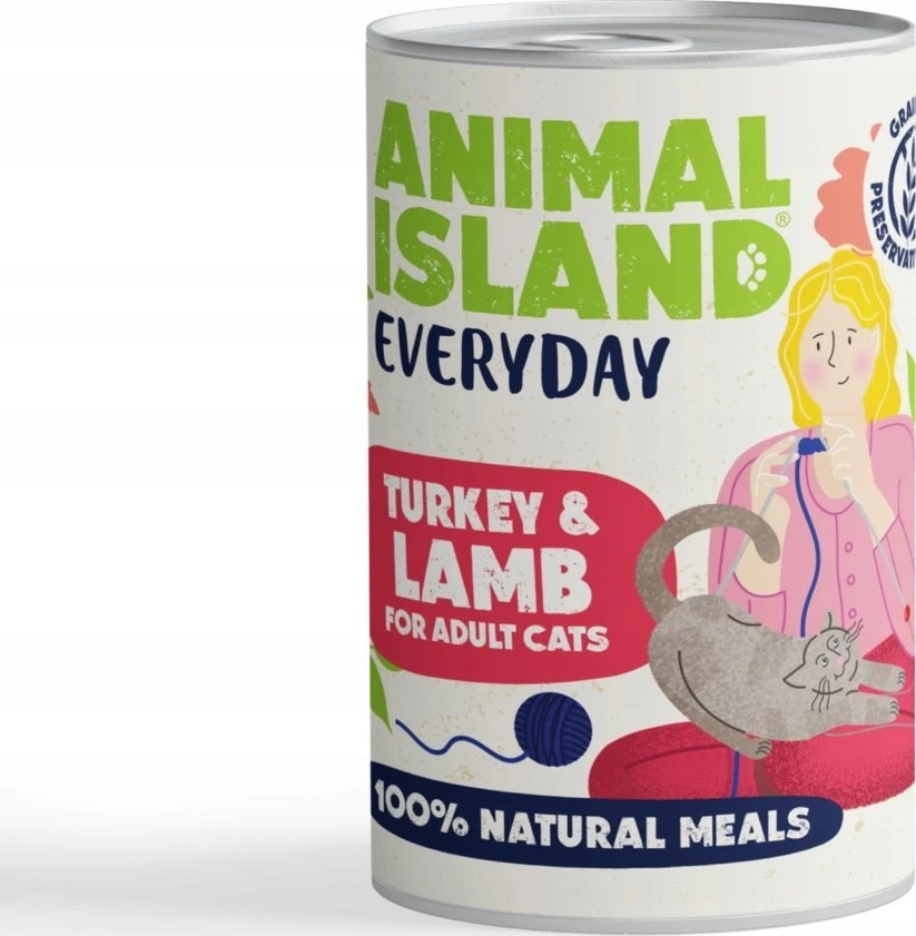 Animal Island GYVŪNŲ SALA Kasdienis kalakutiena ir ėriena - šlapias kačių maistas - 400g