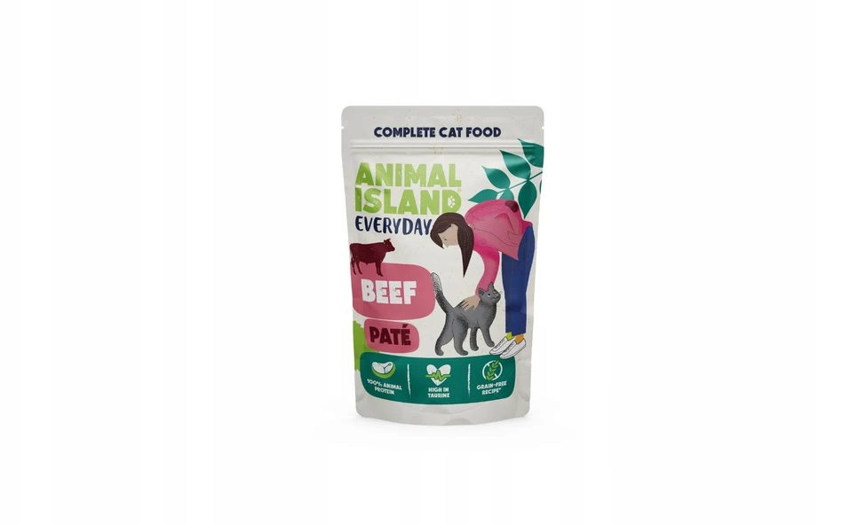 Gyvūnų maistas - ANIMAL ISLAND Pate jautiena/kalakutiena drėgnas maistas 4x100g
