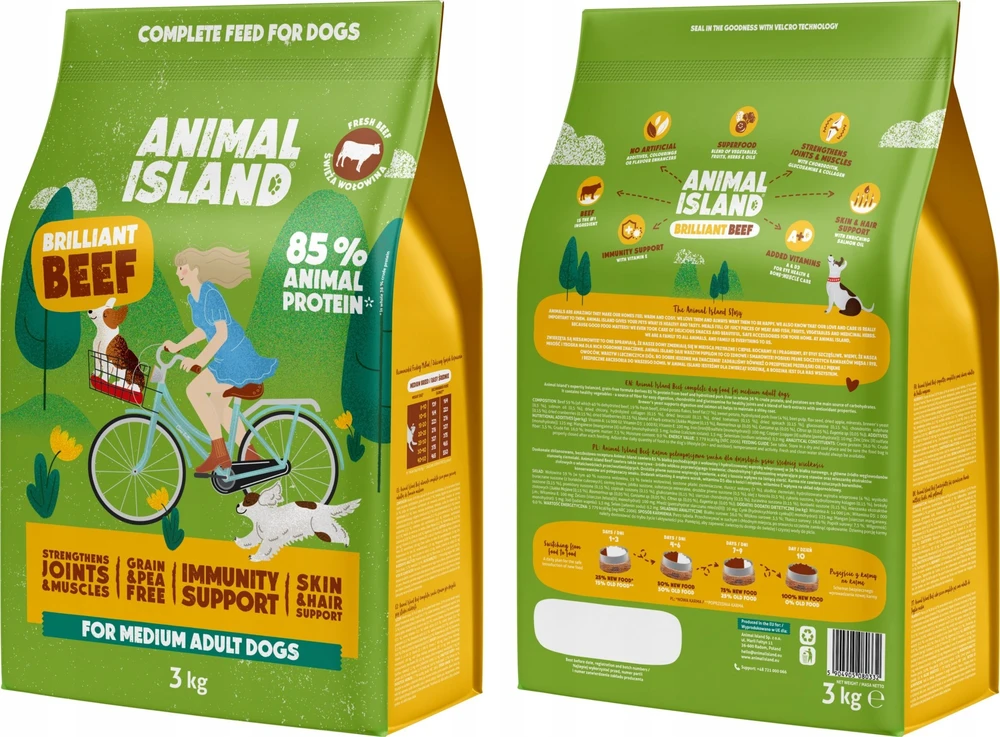 Sausas Šunų Maistas - Animal Island Brilliant jautiena 3kg