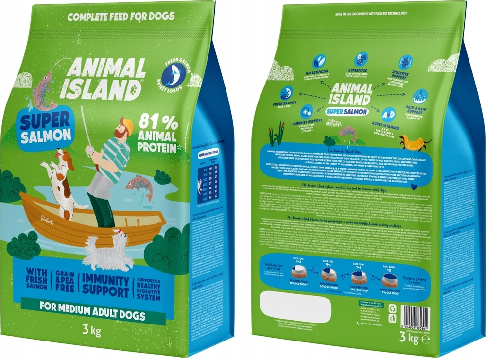 Sausas Šunų Maistas - Animal Island Super lašiša 3kg