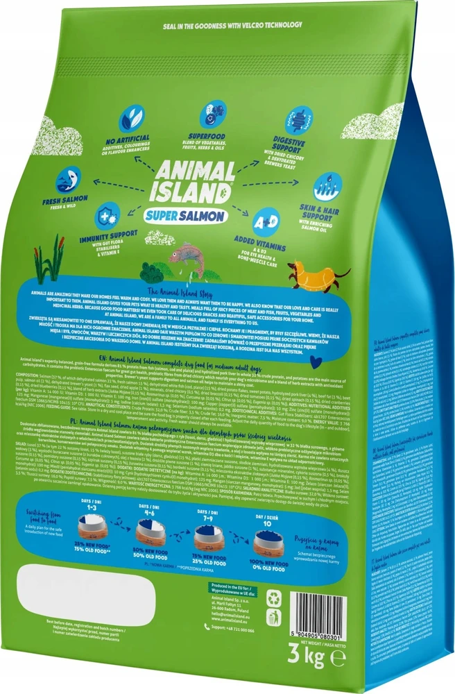 Sausas Šunų Maistas - Animal Island Super lašiša 3kg