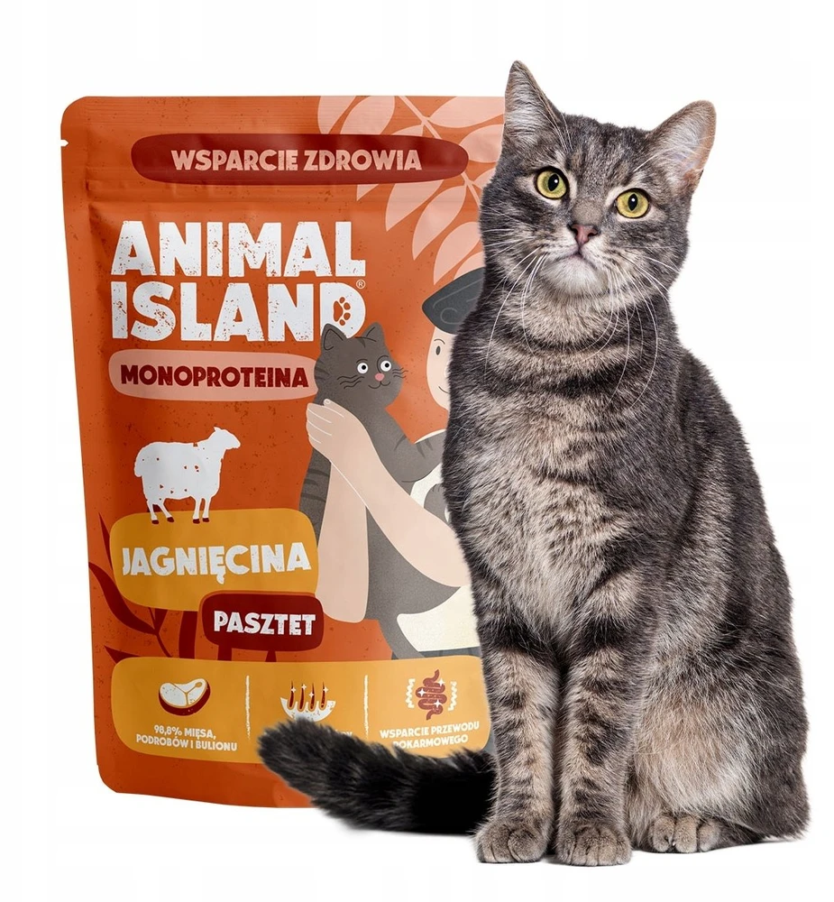 Kačių Maistas - ANIMAL ISLAND Mono Aviena Šlapias Kačių Maistas, Be Grūdų, Be glitimo, 100g