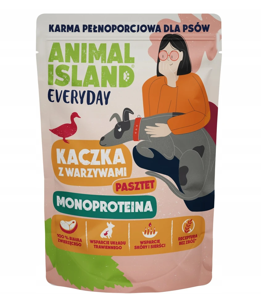 ANIMAL ISLAND Everyday Monoprotein antiena – drėgnas ėdalas šunims – 300g