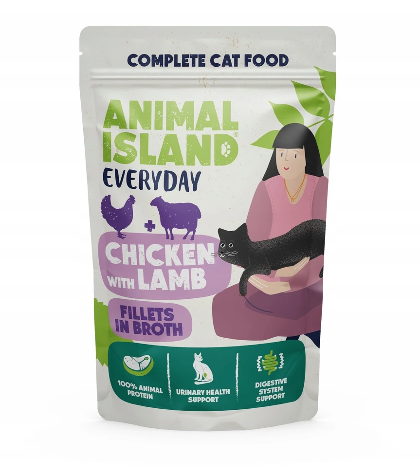 ANIMAL ISLAND vištiena su ėriena saszetki katei 12x85g