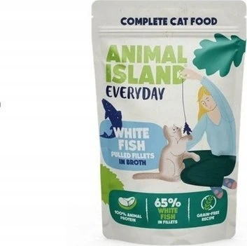 ANIMAL ISLAND Everyday jautiena, vištiena, kalakutiena and baltas fish fillets in broth - wet cat food - 40 x 85g