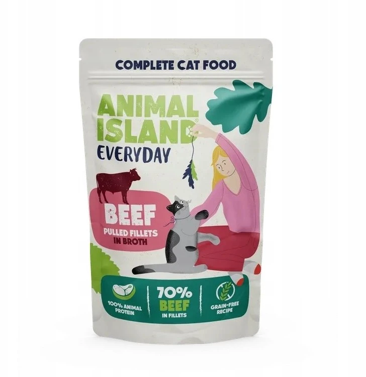 ANIMAL ISLAND Everyday jautiena pulled fillets in broth - wet cat food - 85g