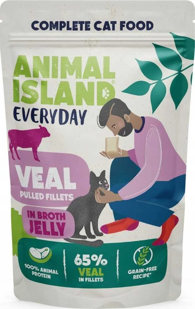 ANIMAL ISLAND Everyday – šlapias kačių ėdalas su veršiena ir paukštiena bei kepenėlėmis – 4 x 85 g