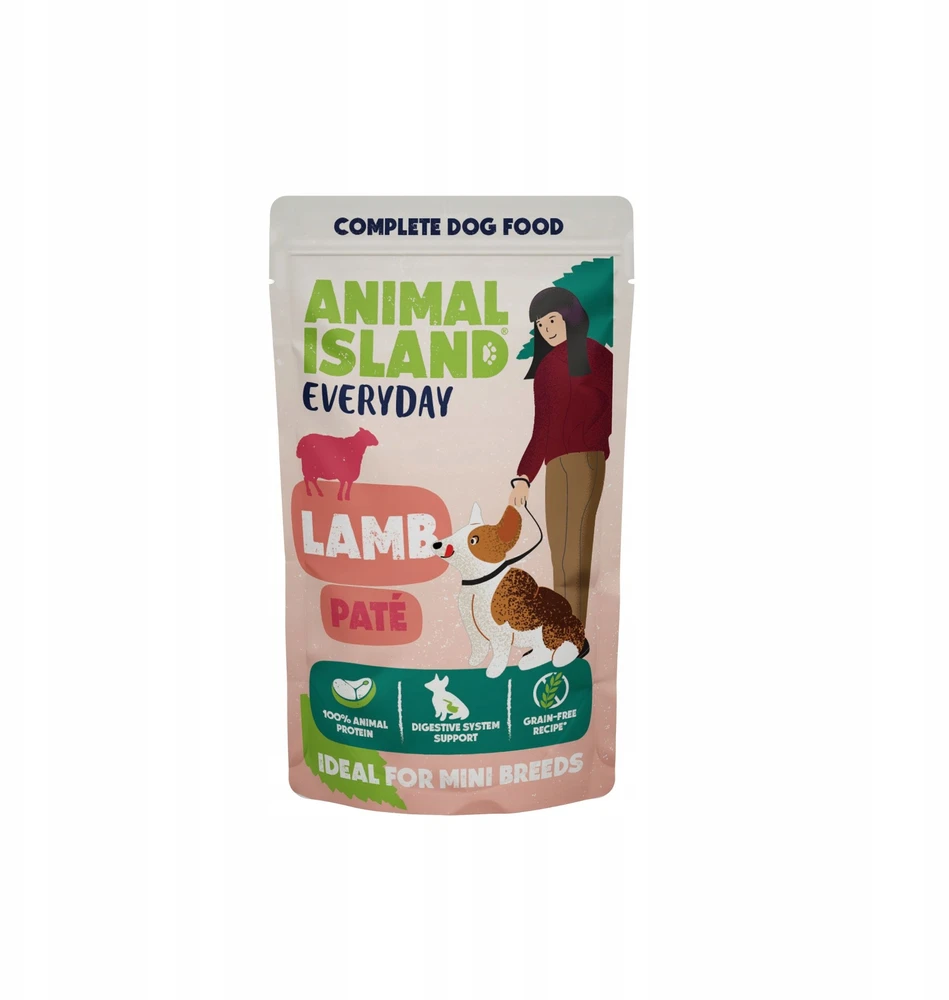 Šunų Maistas - ANIMAL ISLAND Everyday ėriena Drėgnas Šunų Maistas su Aviena, 10x150 g