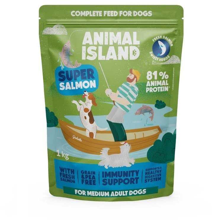 ANIMAL ISLAND lašiša - dry dog food - 1kg