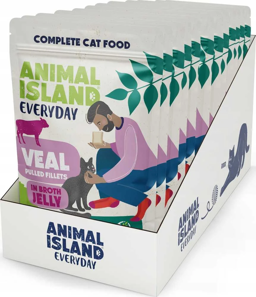 ANIMAL ISLAND Everyday Jelly Veal - šlapias kačių ėdalas - 12 x 85 g
