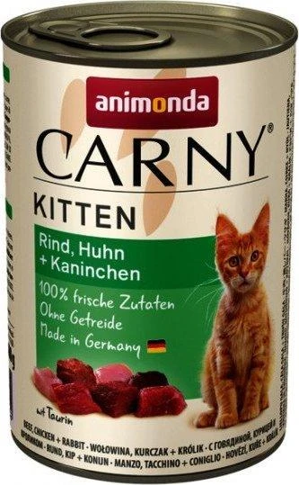 Animoda Drėgnas Kačių Maistas - ANIMONDA Carny Kitten su Jautiena, Vištiena, Triušiena - 400g
