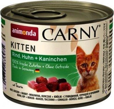 Animoda Animonda Carny kitten 200g jaunų kačių konservai su jautiena, vištiena ir triušiena