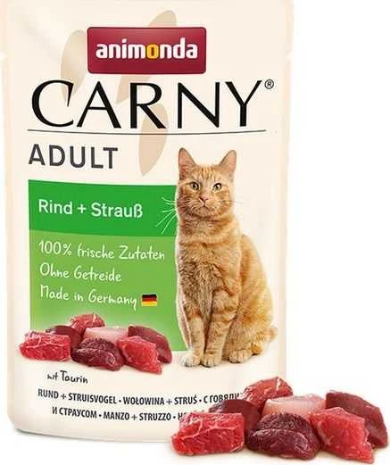Animoda Drėgnas Kačių Maistas - Animonda Carny, Jautiena ir Strutiena
