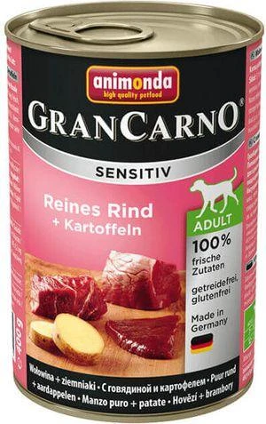 Šunų Maistas - ANIMONDA GranCarno Suaugusiųjų Sensitiv Jautiena su Bulvėmis 800g