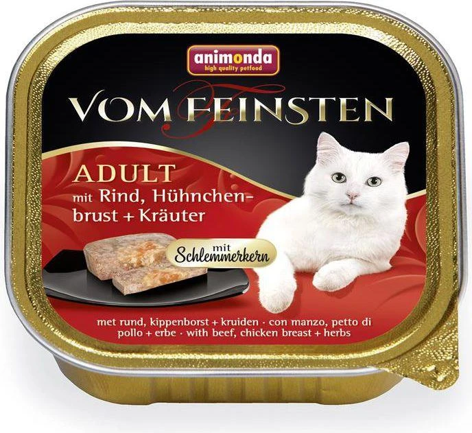 Animoda Animonda Vom feinsten schlemmerkern su jautiena, vištienos krūtinėle ir žolelėmis, 100g kons.katėms