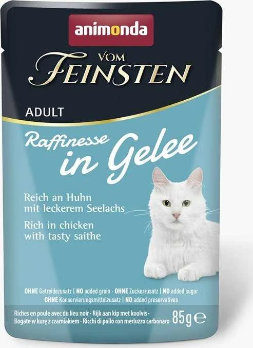 Animoda ANIMONDA Vom Feinsten Adult Raffinesse želė turtinga vištiena su Juodas Pollock - šlapias maistas katėms - 85g