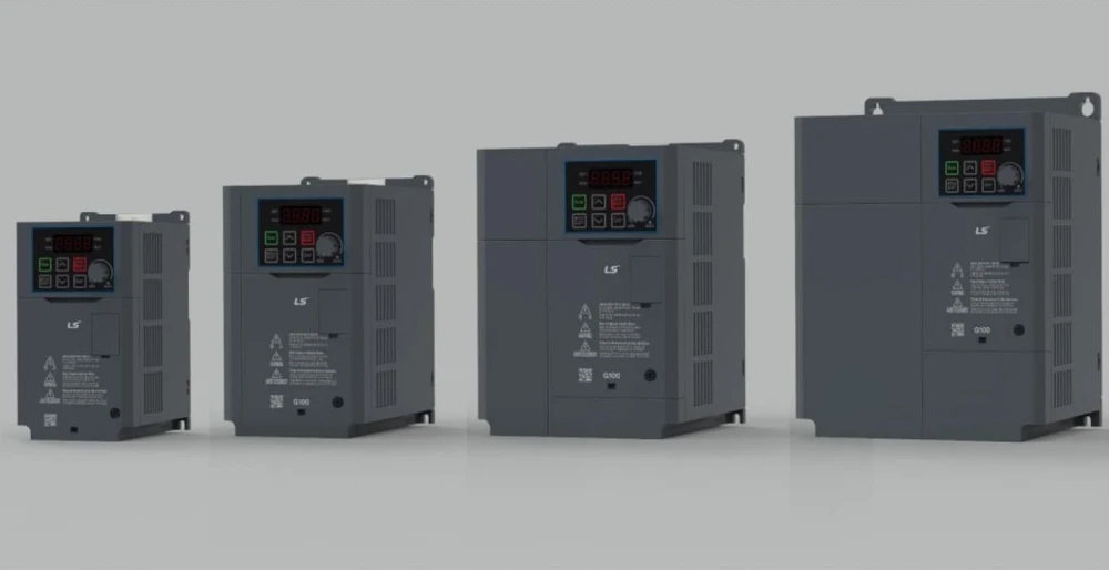 Ls Electric Aniro LSIS serijos dažnio keitiklis G100 7.5kW 3x400V Kintamosios srovės filtras EMC C3 LED klaviatūra LV0075G100- 4EOFN